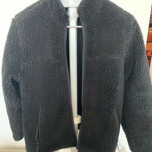 Used womens black TNA teddy jacket